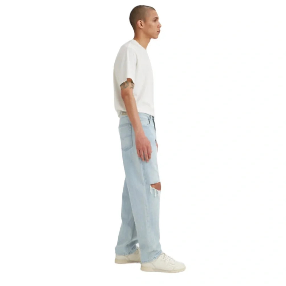Levi's Silvertab Torn Distressed Mens Loose Fit 100% Cotton Light Blue Jeans Y2K - Picture 3 of 13